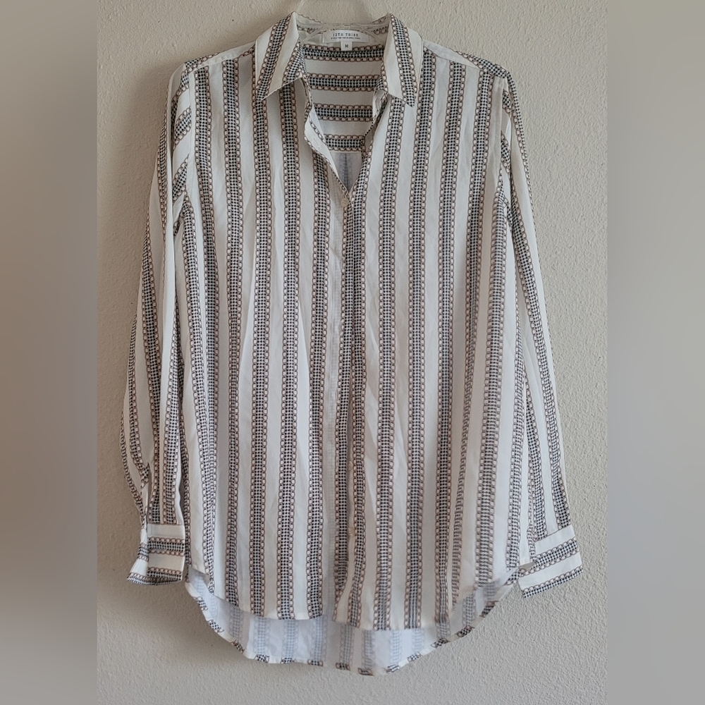 12th Tribe Sz Medium Chain Link Button-Down Shirt